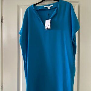 DVF Diane von Furstenberg Dress Medium Blue NWT ~$300 Four-Season Classic!